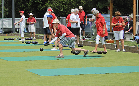Members on Canada Day playing bowls